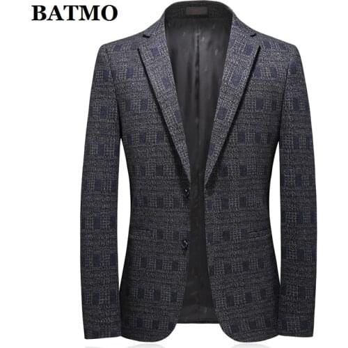 Batmo 2020 new arrival high quality plaid casual blazer men,mens suits jackets,casual jackets men A78