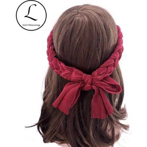 GZhilovingl Casual Women Ribbed Braids Bands Headbands Summer Solid Color Stretch Adjustable Hair Bands Accessories Party Turban