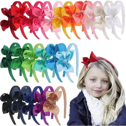 XIMA 1PC Girls Hair Bows Kids Ribbon Headbands 3inch Bow Hairbands Headbands for Girls Children Hair Accessories