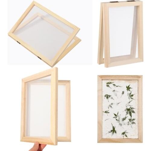 Multi-size Paper Making Mould Frame DIY Handmade Papermaking Screen Learning Wood Handcraft Gift Wooden Mesh Mold Accessories