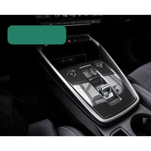 Lsrtw2017 carbon fiber car gear panel frame trim for audi a3 8Y 2020 2021 accessories interior decoration 2022 center control