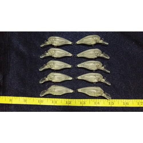 10pcs Unpainted Crankbait Fishing Lure Body 2 Inch 1/5 OZ Blank lures JE048