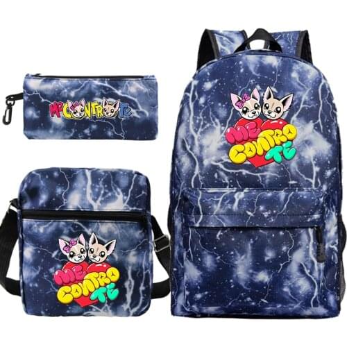 Mochila Me Contro Te 3 Pcs/Set Backpack School Bags Beautiful Shoulder Backpack Pen Case Boys Girls Bookbags Kids Book Knapsack
