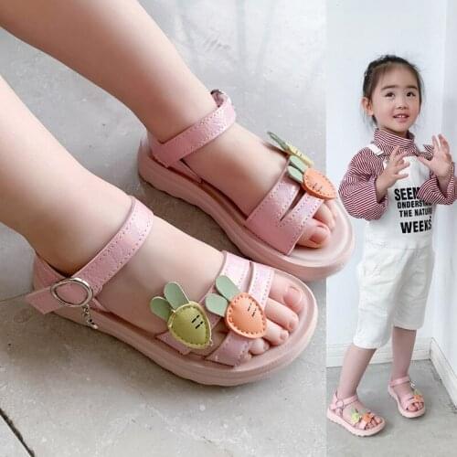 Girls Sandals 2021 Summer New Soft-soled Non-slip Childrens Beach Shoes Fashion Student Kids Princess Cute Cartoon Baby Sandals
