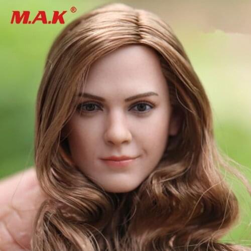In Stock 1/6 Scale W Long Curls Hair Emma Watson Head Sculpt for 12 inches Femal Body Women Golden Hair Female Head Sculpt