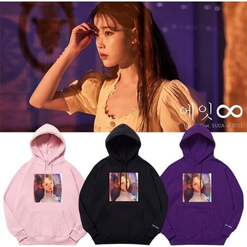 Korean K Pop Kpop IU New Album Eight Hoodie Sweatshirts Pullovers Women Long Sleeve Harajuku Streetwear Fleece Hooded Tops