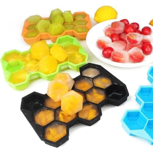 Honeycomb Ice Tray With Lid 13 Grids Making Mold DIY Ice Maker Reusable Popsicle Fast Chilling Multipurpose Kitchen Supplies