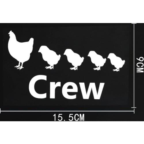 15.5CM×9CM Fashion Chicken Family Crew Farm Vinyl Car Sticker Decal Black/Silver