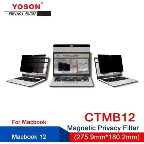 YOSON Magnetic Macbook 12 Computer Privacy Filter/Anti peeping film/anti peep film/ anti peep screen/peep protection film