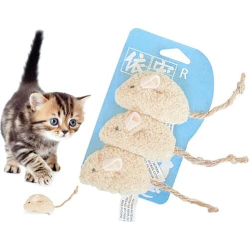 3PCS Funny Cat Toys Artificial Plush Mouse Catnip Toy Cat Teething Toy For Kittens Pet Supplies Cat Favors Dropshipping