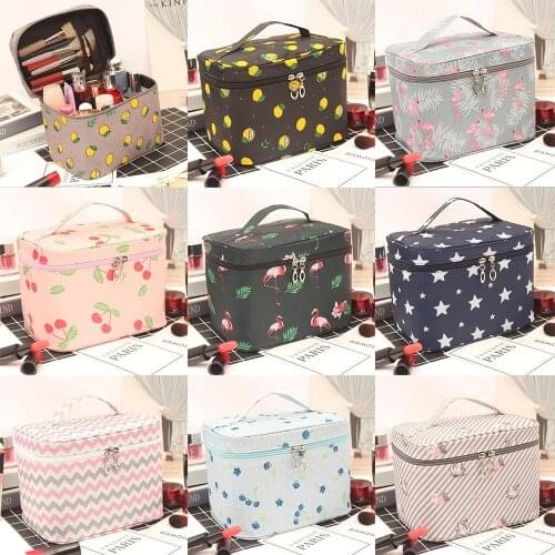 Women Outdoor Portable Makeup Bag Storage Bag Toiletries Organize Cosmetic Cases Zipper Waterproof Female Travel Make Up Cases