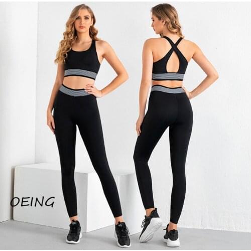 Women Suit Black 2 Piece Set Women Workout Clothes for Women 2021 Gym Set Women Lounge Wear Set