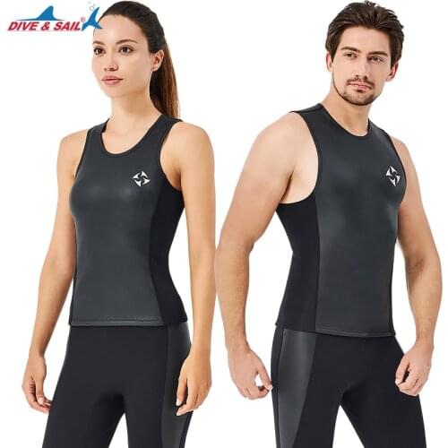DIVE&SAIL diving warm vest 2MM male split surfing wetsuit neoprene sleeveless female wetsuit vest