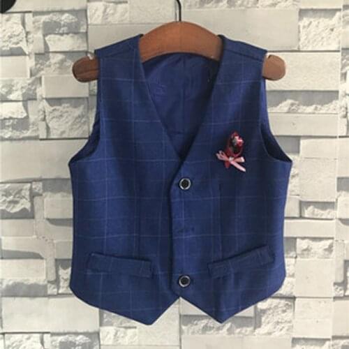 Boy’s Vest For Kids Striped Plaid Children Wedding Party Host Stage Custom Children Waistcoat Kids Gentleman Outfit Vest Clothin