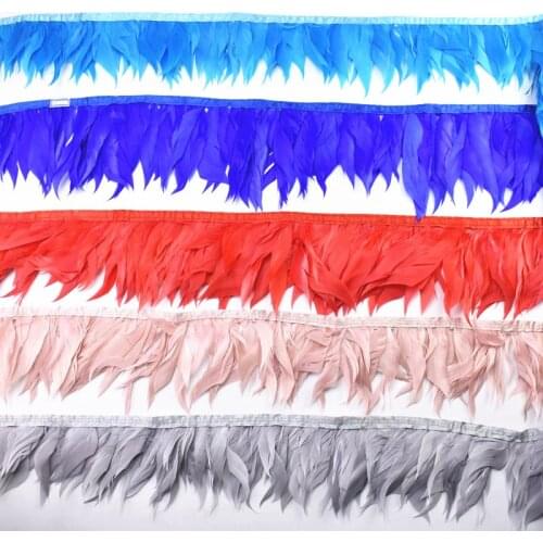 10Meter/Lot Leather Pink Shred Goose Feathers Trims Geese White Pheasant Feathers for Crafts Fringe Ribbon Costume Plumes Plumas