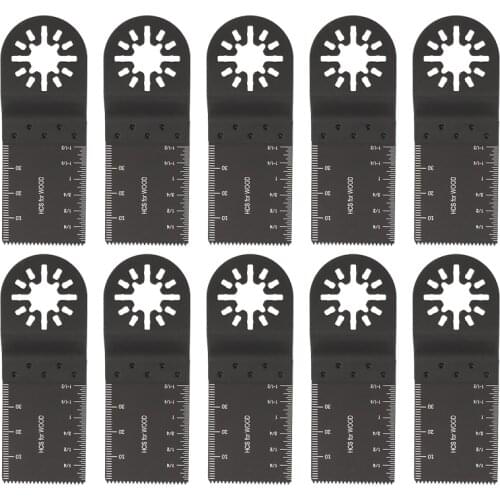 10PCS 35mm Universal HCS Oscillating Multi Tool Saw Blades for Metal Wood Cutting Multitool Woodworking Cutter Power Tools
