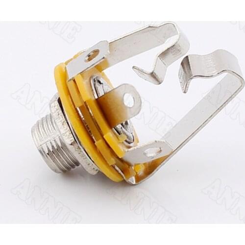 10pcs/lot 6.5 Dual Track Metal Socket 6.35 Stereo Jack Big Three Core 6.5 Female Connector