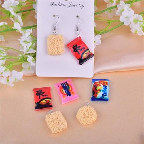10pcs/pack Instant noodles Resin Charms Earring Bracelet DIY Jewelry Making