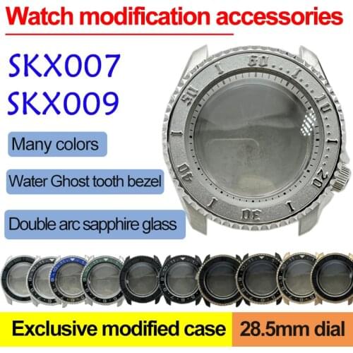 42.3mm New Arrivals Watch Case For Seiko 4R/NH35/NH36 Movement Watch Case SKX007/SKX009 Modified Case Arc Sapphire Crystal