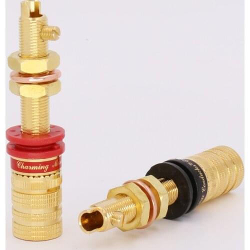 8pcs CMC-838-L-GU High End Performance Gold Plated long Binding posts speaker terminal