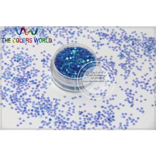 SSW507-108 Sequins Stars shape Transparent Blue Color accessory for nail Art or DIY deco 1pack=50g