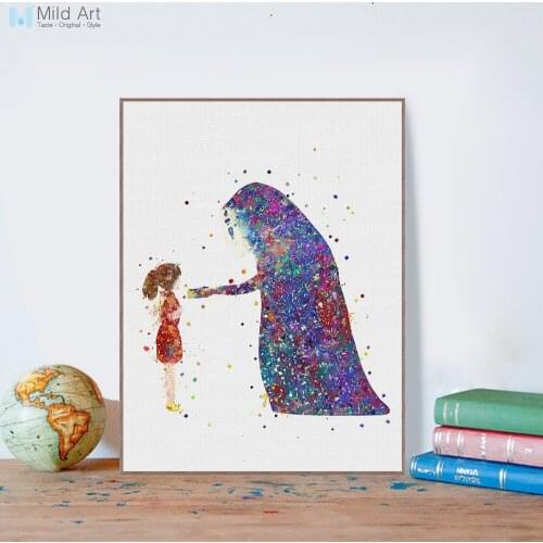 Watercolor Anime Miyazaki Spirited Away No Face Modern Canvas A4 Art Print Poster Wall Picture Kids Room Decor Painting Custom