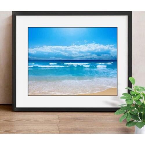 Full Square/Round Drill DIY Diamond Painting Sea Beach Mosaic Diamond Embroidery Landscape Sky Decoration Home