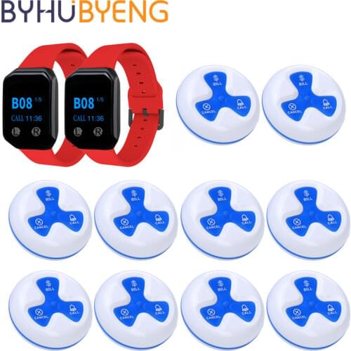 BYHUBYENG Wireless Caregiver Pager Nurse Calling Alert Patient Help System for Home Care Alert System Call Button Receiver