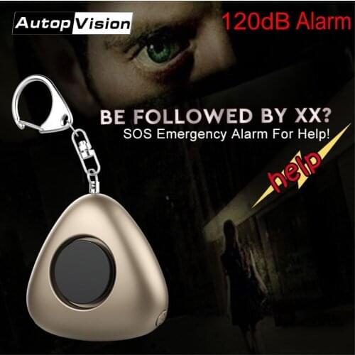 Wholesale 120dB SOS Alarm Keychain With LED Flashlight Mini Self Defense Emergency Anti-Attack anti-wolf Alarm For Women Kids