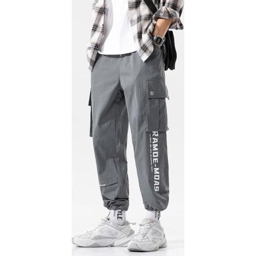 Hip Hop Multi-pocket Elastic Waist Harem Pants 2020 Men Streetwear Punk Casual Trousers Joggers Male Fashion Harajuku Mens Pants
