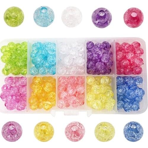 Beads Set Acrylic Loose Beads 8mm Cracked Beads Burst Beads Diy Acrylic Jewelry Accessories