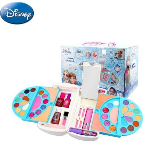 Disney girls Princess frozen elsa anna suitcase Makeup set with original box Beauty Fashion Pretend Toys