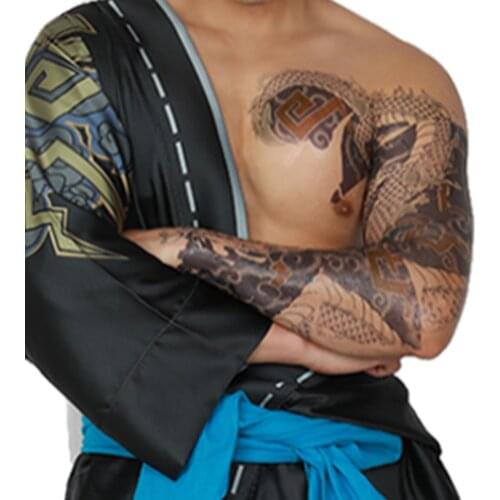 COSTHEME Overwatch Hanzo Tattoo, Chest & Full Arm Paints Make Up Waterproof Art Stickers Paper