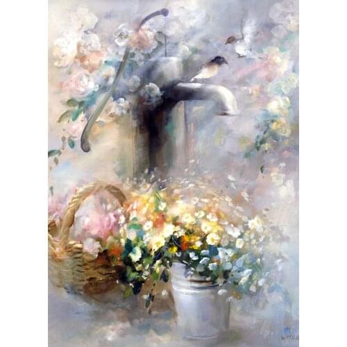 Flower Cross Stitch Kits Crafts Art Needlework 14CT Unprinted Embroidered Handmade Wall Home Decor