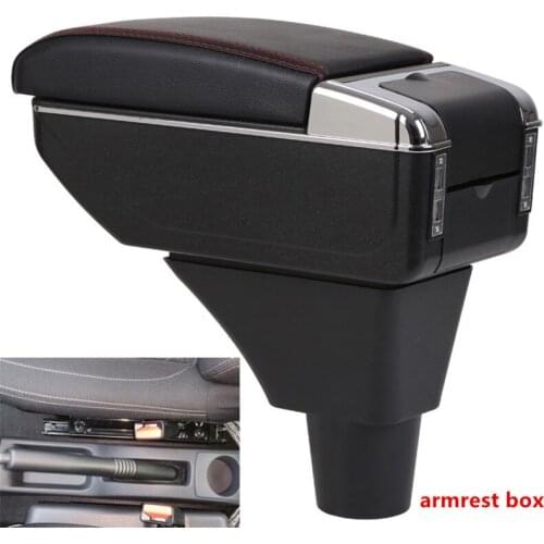 For Dacia sandero armrest box USB Charging heighten Double layer central Store content cup holder ashtray accessories