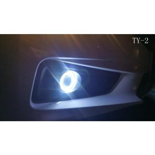 DRL daytime running light COB angel eye(6 colors) + halogen fog lamp + projector lens + cover case for Honda City 2014 2015 2016
