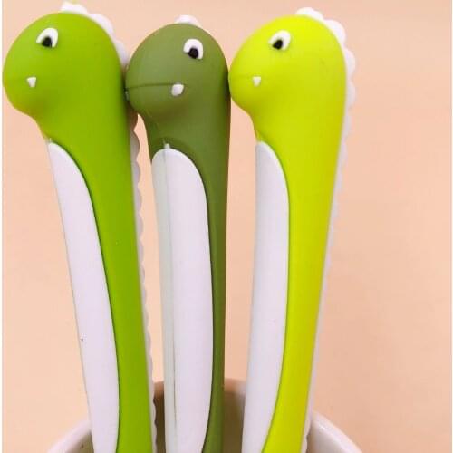 Ellen Brook 1 Pcs Cute Cartoon Dinosaur Silicon Gel Pens Kawaii Stationery Material Office School Supplies Kids Gifts