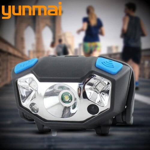 Built-in battery Body Motion Sensor 5000LM Mini Rechargeable night running LED Headlight head HeadLamp flashlight torch