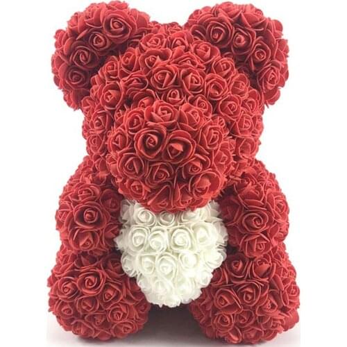 Hot 40cm Teddy Rose Bear Artificial PE Flower Bear Rose Valentines Day Gift