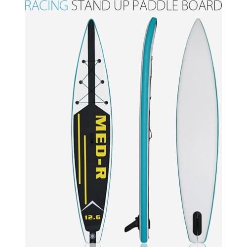 ISUP 12'5"/13'8" Inflatable Stand Up Paddle Board Racing Training Double Layer Surfboard Water Skiing Paddling Gear Kit Oar
