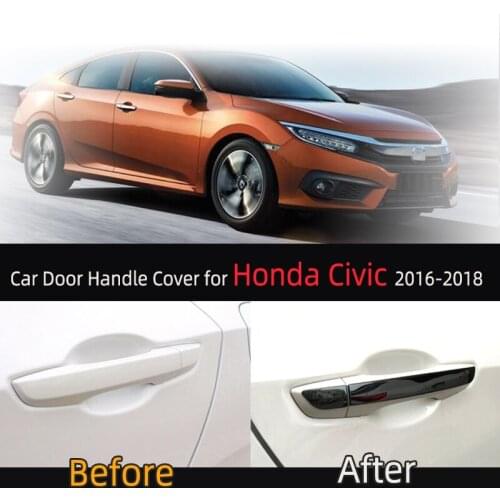 KARCNG 8pcs/set Car door handle cover stainless steel Chrome decorative sticker FOR Honda Civic 2016 2017 2018