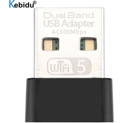 Kebidu 2.4G 5G USB Wireless Wifi Adapter 600Mbps High Speed Network Card Realtek RTL8811 Dual Band AC Antenna For Laptop Desktop