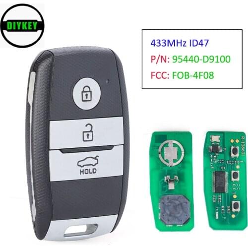 DIYKEY Keyless Go Smart Remote Car Key Fob 433MHz ID47 for KIA Sportage 2016 2017 P/N: 95440-D9100 FCCID: FOB-4F08