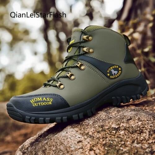 2021 New Men Waterproof Hiking Shoes Military Tactical Boots Male Outdoor Breathable Climbing Shoes Non-slip Trekking Sneakers