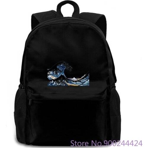 Hokusai The Great Wave Mens White, Custom Made Print Men Summer O-Neck backpack