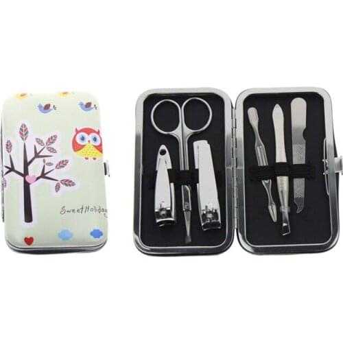 6Pcs/Set Owl Soft Case Professional Travel Home Manicure Pedicure Set Nail Care Set Kit Tool For Women Man Girl Child Kid Gift