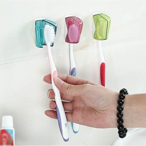 Wall Mount Rack Suction Cup Toothbrush Holder Toothbrush Cover Storage 3 Piece/Set Bathroom Product