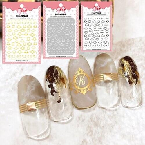 NEWEST JAPAN HAXX-108-110 Picture frame design 3d nail art stickers decal template diy nail tool decorations