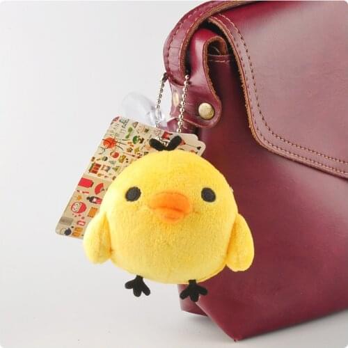 New cute 6cm plush Little Yellow Chicken Backpack decoration stufeed soft Favorite Keychain Pendant high quality christmas gift
