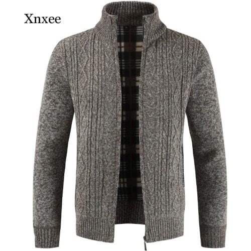 Autumn Sweater Cardigan Men Thick Warm Knitted Knitwear Mens Jackets Coats Male Clothing Casual Fashion Ribbing Sweaters Tops